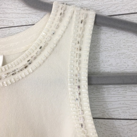 Loft Cream Sequin Trim Tank - Picture 3 of 6